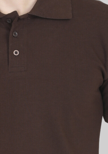 Classic Polo Neck Half Sleeve Brown