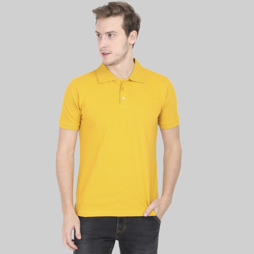 Classic Polo Neck Half Sleeve Yellow