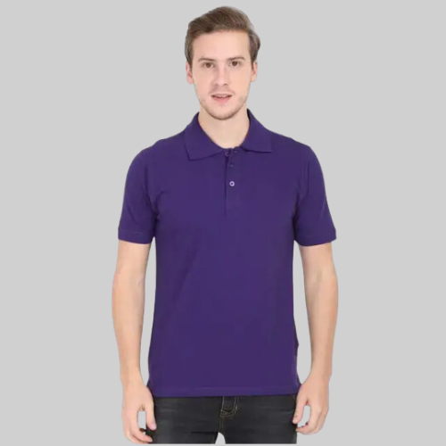 Classic Polo Neck Half Sleeve Purple