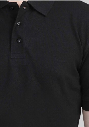 Classic Polo Neck Half Sleeve Black