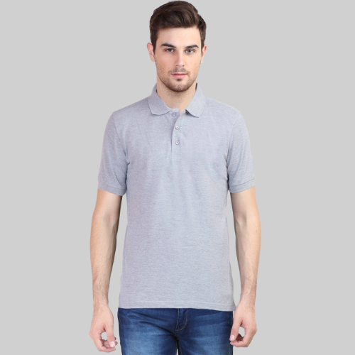 Classic Polo Neck Half Sleeve Grey