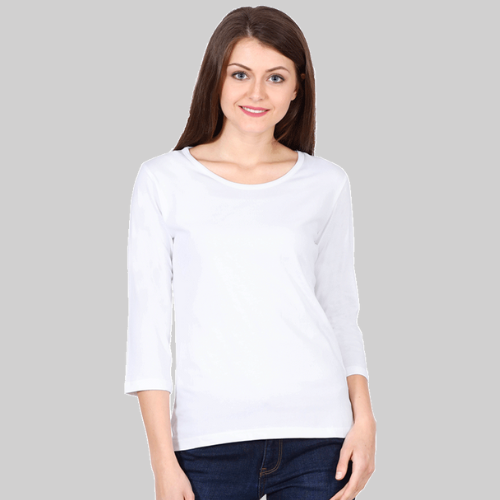 3/4 Sleeve White T-Shirt