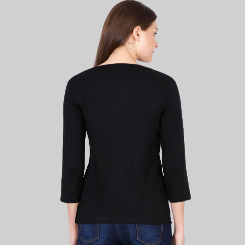 3/4 Sleeve Black T-Shirt