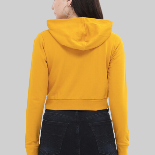 Crop Hoodie Mustard