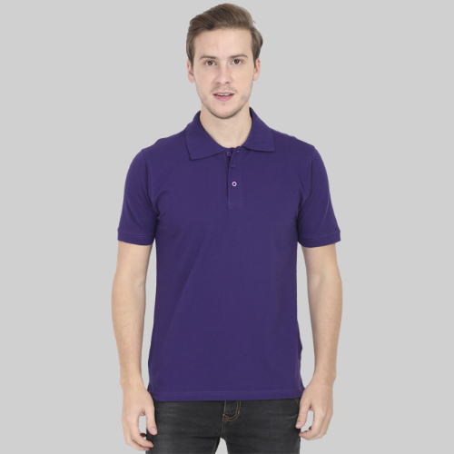 Classic Polo Neck Half Sleeve Purple