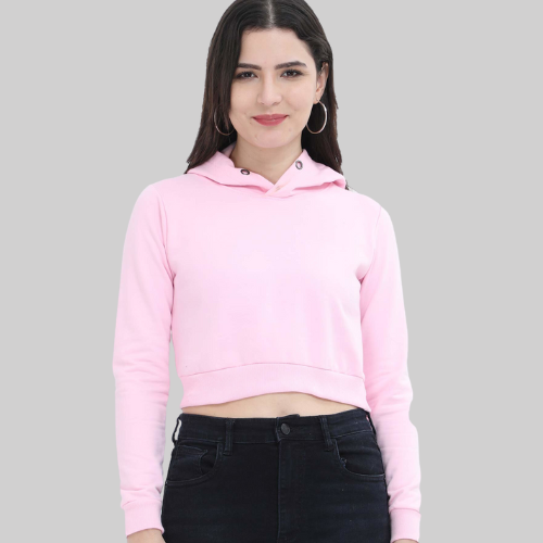 Crop Hoodie Light Pink