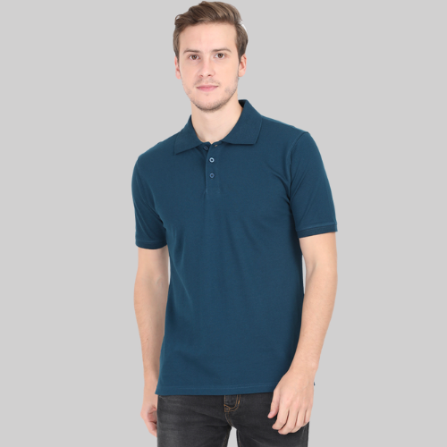 Classic Polo Neck Half Sleeve petrol blue