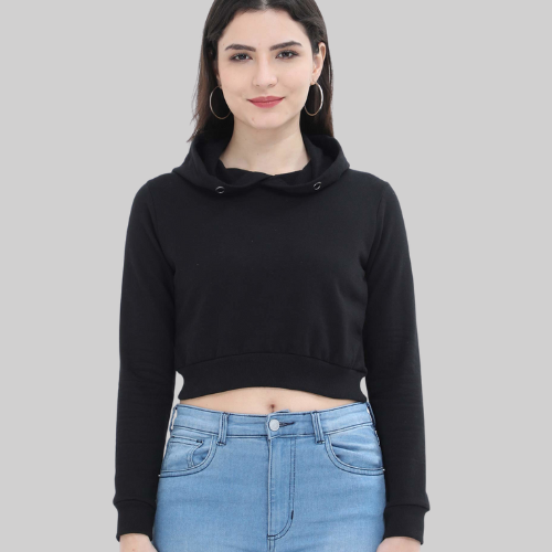 Crop Hoodie Black