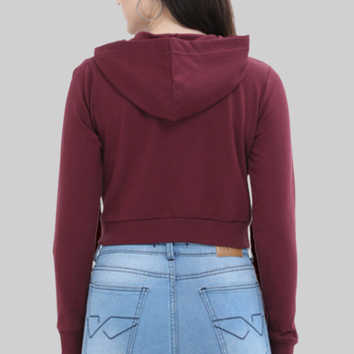 Crop Hoodie Maroon